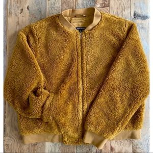 🧡 J. CREW MERCANTILE caramel teddy bomber jacket.